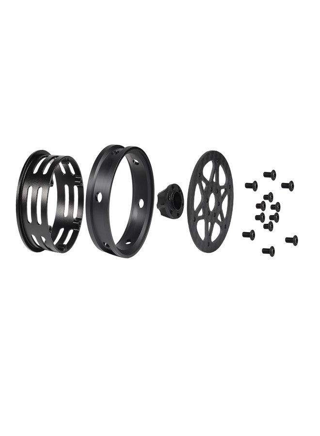 VNUHV 2.2 Carbon Fiber Aluminum Beadlock Wheels Rim for 1/10 RC Rigs Crawler Capra SCX10 PRO Wraith TRX4 Gmade R1 Element Enduro DIY (Black B) - Image 3